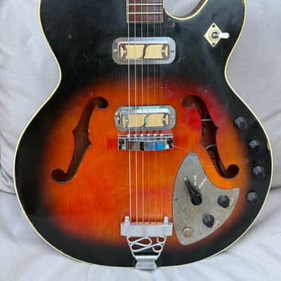 Rare Vintage 1960’s Harmony Vibrajet H66 Hollowbody Electric Guitar & Hardcase image 3