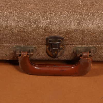 Original Vintage 1959-1961 Fender Jazzmaster Brown Tolex Hardshell Case with Yellow Interior image 6