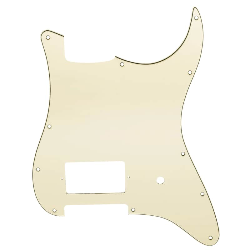11-Hole Single Covered Humbucker Pickguard for USA/Mexico Fender® Tom DeLonge Strat Style - 3 Ply Cream image 1