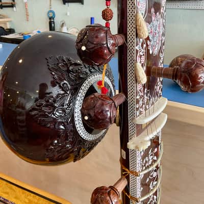 Shahidali-Miraj Professional Handmade Sitar w/ Hardshell Case image 5