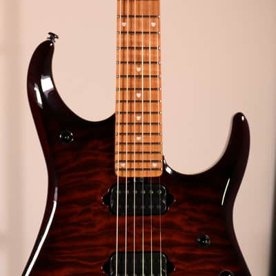 MusicMan JP15 - Figured Roasted Maple Fingerboard, Amber Waves Quilt image 5