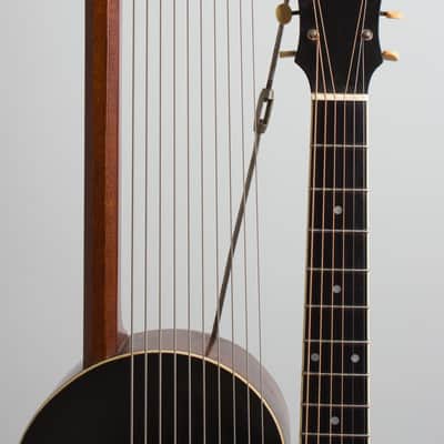Gibson Style U Harp Guitar (1908), ser. #7554, Mark Leaf molded fiberglass hard shell case. image 10