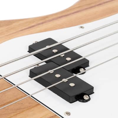 Glarry Fretless Electric Bass Guitar Full Size 4 String for experienced Bass Players - Burlywood image 4