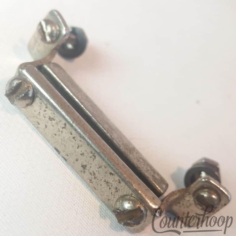 *Leedy Snare Drum Butt Plate 1 7/8" Square Bar Clamp Nickel Vintage USA 20s* image 1