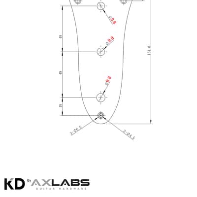 KD By AxLabs Steel J-Bass Style Control Plate - Imperial - 3-Hole Mount - Chrome Bild 2