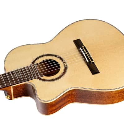 Ortega RCE138-T4-L Performer Series Solid Spruce Top Mahogany Neck Cutaway Nylon 6-String Classical Acoustic-Electric Guitar w/Gig Bag For Left Hand Player image 9