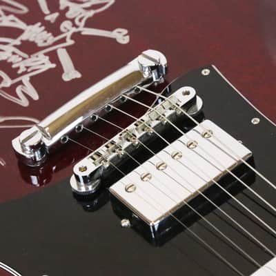 1999 Gibson SG Standard Vintage Reissue Cherry Red Electric Guitar Guns N’ Roses Signed by Slash Signature with Caricature Drawing & Brown TKL Hard Case image 13