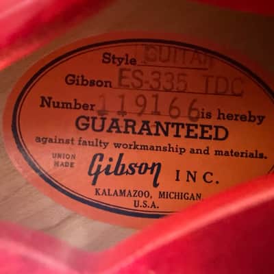 Gibson ES-335 1967 - Cherry - Mint, New Old Stock! image 16