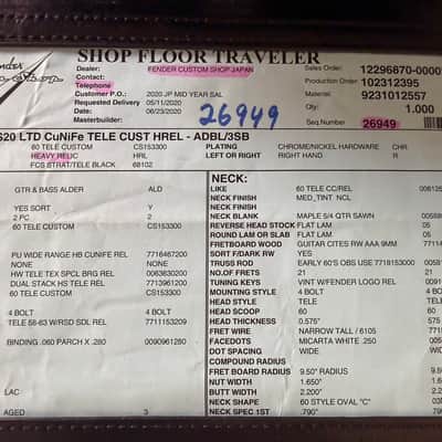 Fender Custom Shop 2020 Limited CuNiFe Telecaster Custom image 8