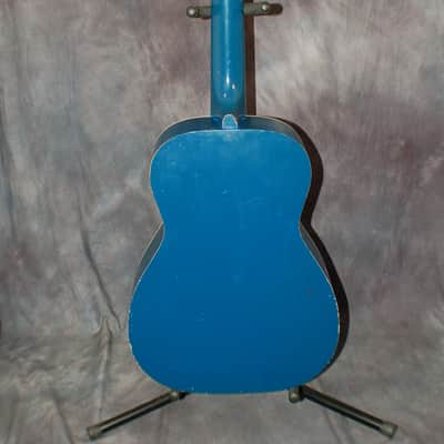 1955 Stella Harmony Sundale Pacific Blue White Pro Neck Reset Plays Great Softshell Case image 8