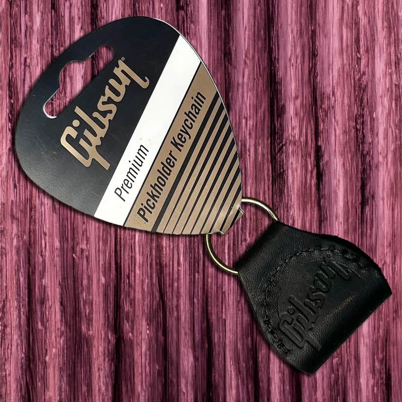 GIBSON PREMIUM BLACK LEATHER PICKHOLDER KEYCHAIN INSANELY RARE BRAND NEW LIMITED EDITION CASE CANDY PICK HOLDER AKYC-BLK PICKS FREE SHIPPING! image 1