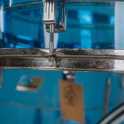 1970s Ludwig Vistalite Tivoli Pattern A 'Big Beat' in Blue/Blue/Blue - 14x22, 16x16, 9x13, 8x12, 5x14sn image 13