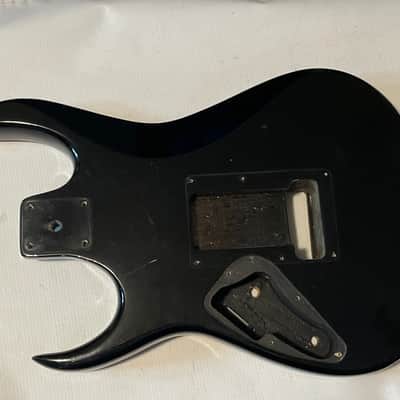 1990 Korean Ibanez EX 140 Series Black Basswood Guitar Body 2 Post Tremolo Ready image 11