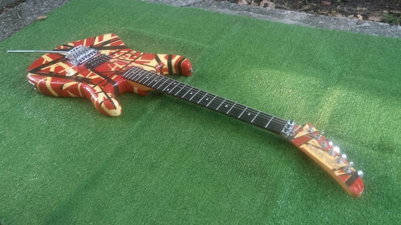 Kramer Vintage 80s EVH Baretta Model Floyd Rose 22 Frets 25.5" Scale Custom Paint 1980s Non Factory But Very Accurate Semi Pro Custom EVH Graphics image 1