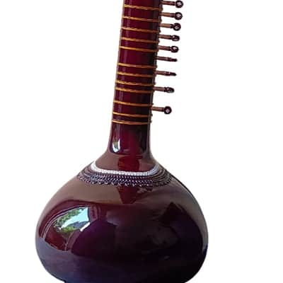 Munda Sitar Vilayat Khan Model Sitar Indian Tun Wood Sitar, Gig Bag, 6 main string 12 central string sitar For Professional Player Beginner image 6