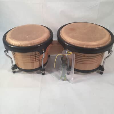 MP Custom Pro Bongo Set in Natural Wood-Skin Drum Heads-Tunable-7" and 8.5" image 1