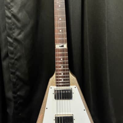 Burny LV-115KK L’ArcenCiel Ken Signature MIJ Flying V 1999-2001 ish - Gold Sparkle image 2