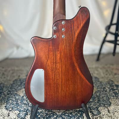 Offbeat Guitars "Hope" 30" Short Scale Bass in Bismarck Brown on Carved Top Spanish Cedar, TV Jones Thunder'Mag Pickup, Varitone, Leo Quan Badass Hardware image 3
