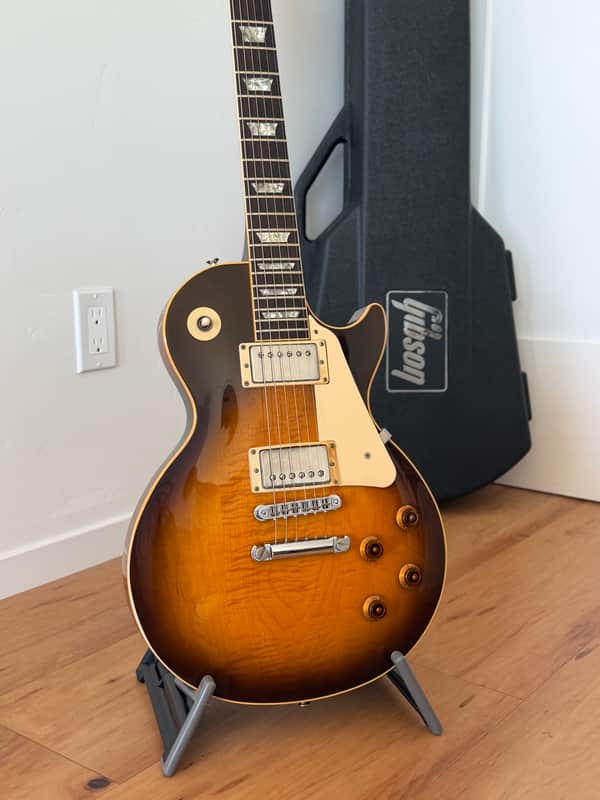 1986 Gibson Les Paul Standard – Dark Sunburst – Tim Shaw – Chainsaw Case image 1