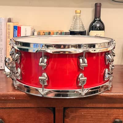 Ayotte Drumsmith 14x6 Maple Snare drum Red gloss image 4