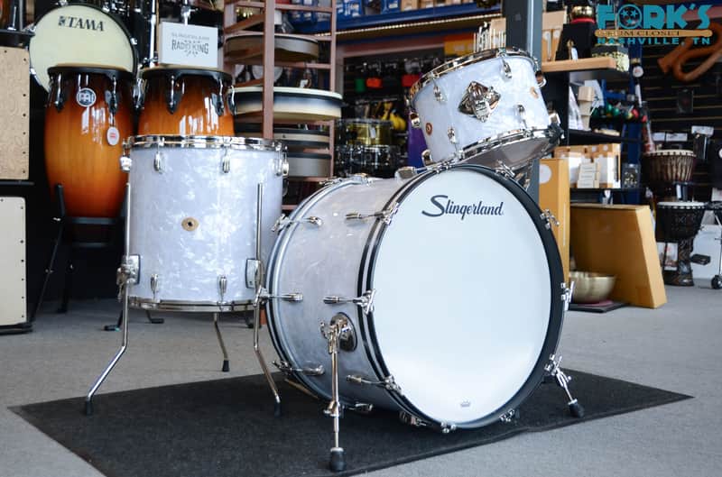 Slingerland Radio King 3pc Drum Set - "White Marine Pearl" image 1