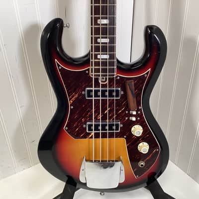 Vintage Cameo Teisco Deluxe Bass Guitar Sunburst image 1