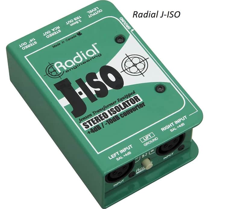 Radial J-ISO JISO Balanced +4DB to -10dB unbalanced passive stereo box R8001025 -2025 Pro Sound image 1