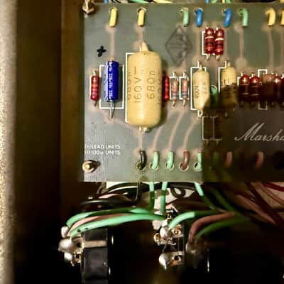Mid 1970's Marshall Model 1987 50W Lead – Original Mustard Caps, Drake Iron image 20