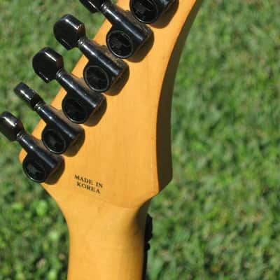 1980's Kaman Applause GTX 23 Black/Red metallic flake electric guitar made in Korea RARE image 13
