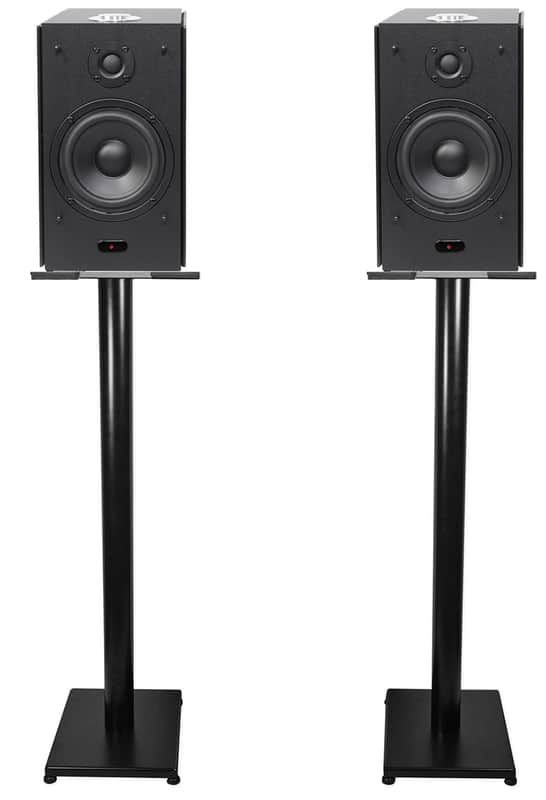 (2) Rockville HD5B 5" Powered Bookshelf Speakers Bluetooth Monitors w/37" Stands image 1