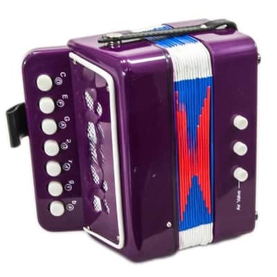 Top Quality Purple Accordion Kid Musical Toy w 7 Buttons 2 Bass image 2