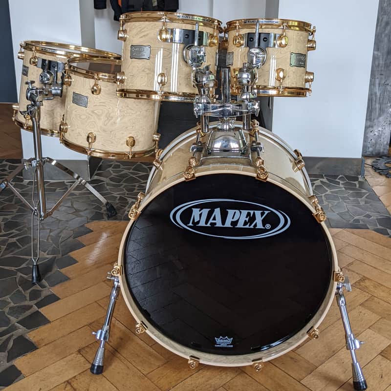 Rare Mapex Orion 22/10/12/14/16 Drumset gold hardware image 1