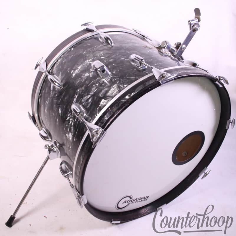*Slingerland 20x14"Black Diamond Pearl BDP Bass Drum 3Ply Rail Mount Vintage 60s image 1