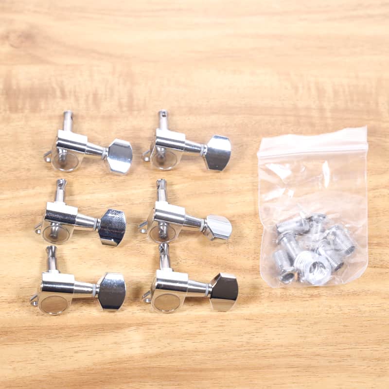Squier Stratocaster Set of 6 Inline Tuning Machines 2010s - Chrome image 1