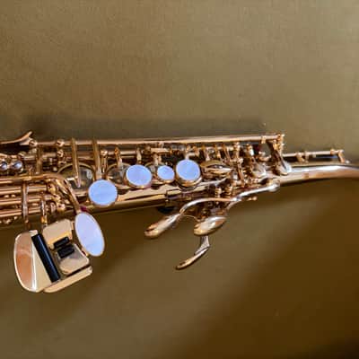 Yamaha YSS-82ZR Custom Z Professional Soprano Saxophone - Gold Lacquer with Curved Neck image 2