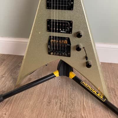 Jackson King V Pro Dave Mustaine Signature guitar 1993 Sparkle Silver image 2