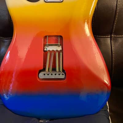 Son Set Beach (Fender) StratoCaster 2013 - Custom Multicolor - Sunset Rainbow on White image 7