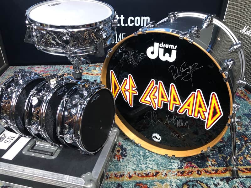 DW/Hart Dynamics Rick Allen's Def Leppard, 2002 "X" Tour Drum Set (#3). Autographed by the whole band. Authenticated! image 1