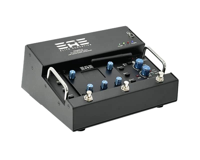 Elite Acoustics StompMix X6 - open box - Rechargeable Six chan Preamp/digital pedal board mixer Black image 1
