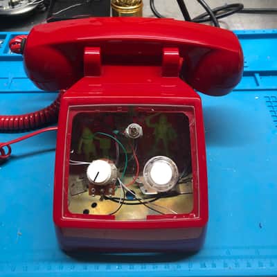 Astrophone 9000 circuit bent RED telephone microphone. Mic in mouthpiece! Watch VIDEO! image 1
