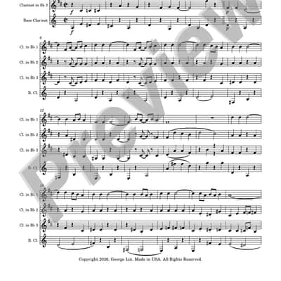 Clarinet Sheet Music - Anything You Say! (Walter Donaldson).   Arranged for clarinet quartet.  Full Score and Parts. image 1