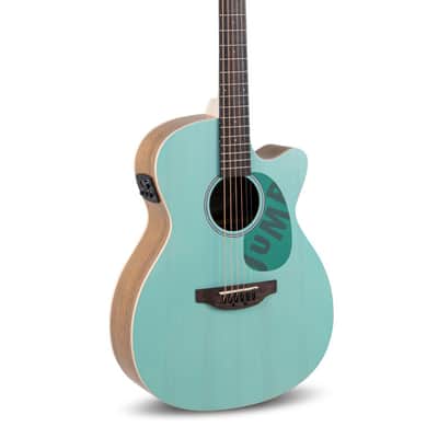 Applause AEO-69-T Applause Jump Series OM Cutaway Solid European Spruce Top Maple Neck 6-String Acoustic-Electric Guitar - Celeste image 1