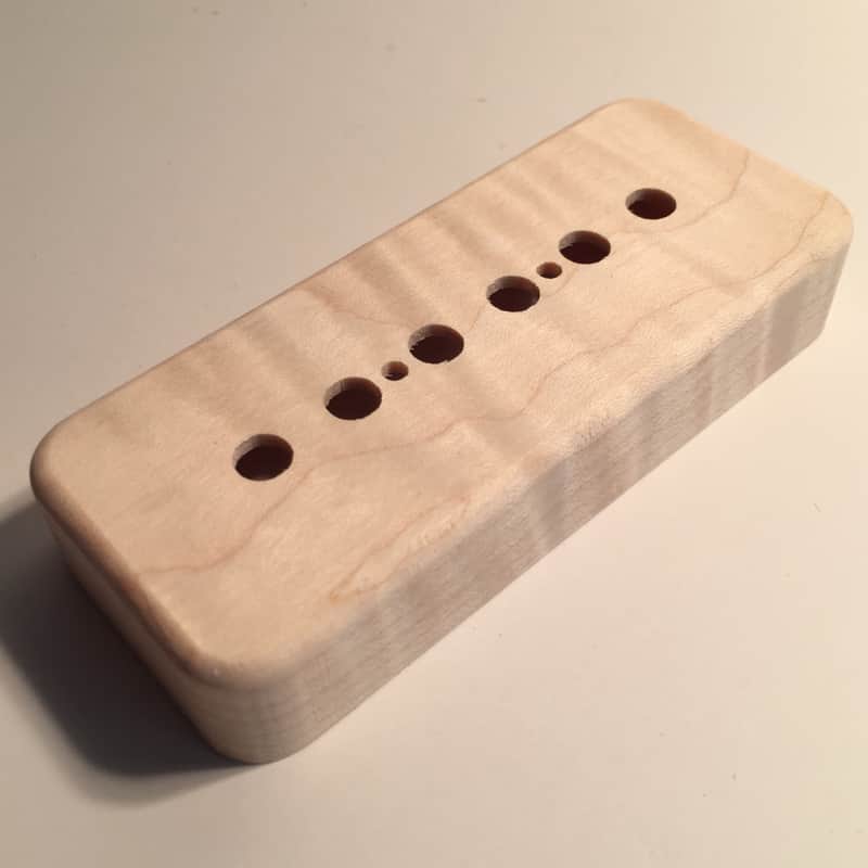 Guilford Flame Maple P-90 Pickup Cover for Bare Knuckle and other - 50/52mm - 1 Cover  Natural Wood image 1