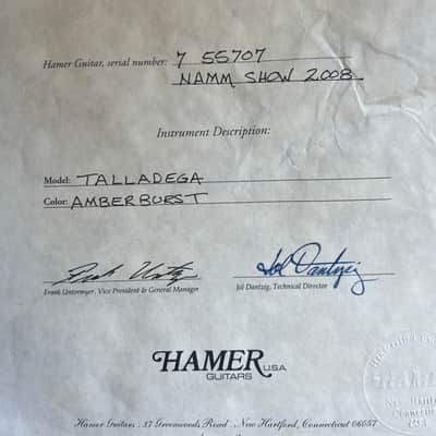 Hamer Talladega USA 2008 NAMM Show with cert - Incredible guitar image 17