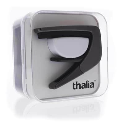 Thalia Exotic Series Black Chrome Finish Capo with Blue Abalone Inlay image 2