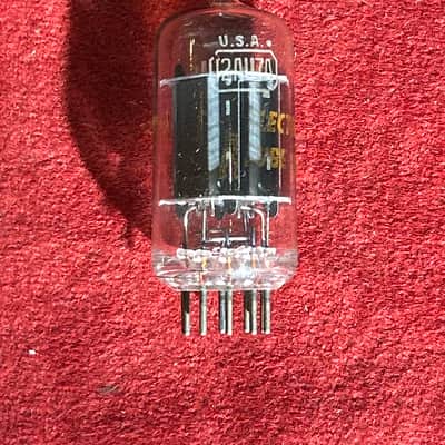 RCA (Single) Vintage 12AU7A Amplifier Electron Vacuum Tube 1970s - Clear Glass image 1