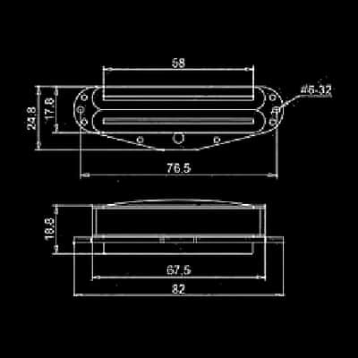 GuitarHeads MINI RAIL HUMBUCKER Pickup - CREAM & CHROME- Bridge image 2
