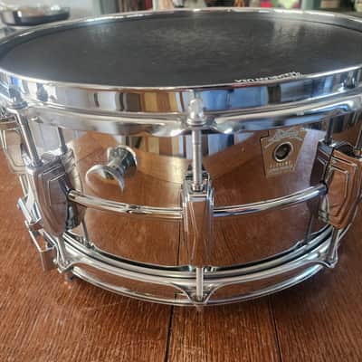 Ludwig LM411 Super-Sensitive (changed over to P85)6.5x14" 10-Lug Aluminum Snare Drum 1980's- Chrome-Plated image 7