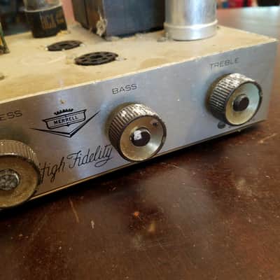 Merrell Hi-Fi Williamson Mono 12 Watt Integrated Tube Amp MA 12 Component Selector Stancor 1960 - Gold Silver Brown image 3