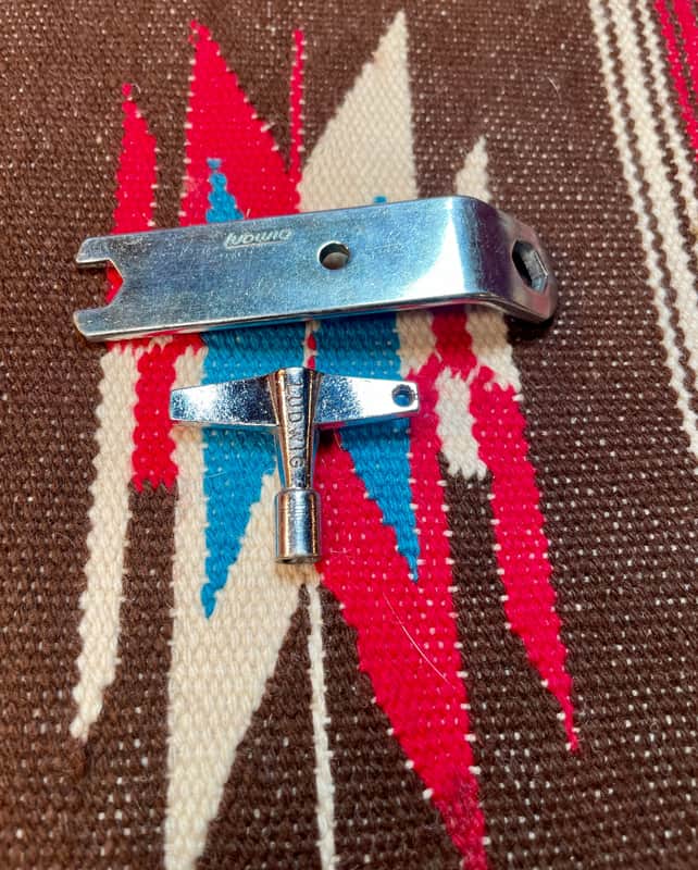 1960s-1970s Ludwig Drum Rail Consolette Wrench Key and Drum Tuning Key image 1